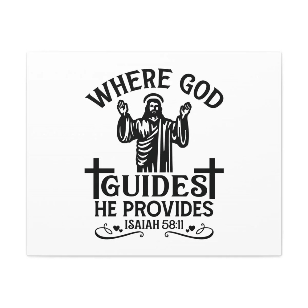 Scripture Walls Isaiah 58:11 He Provides Cross Bible Verse Canvas Christian